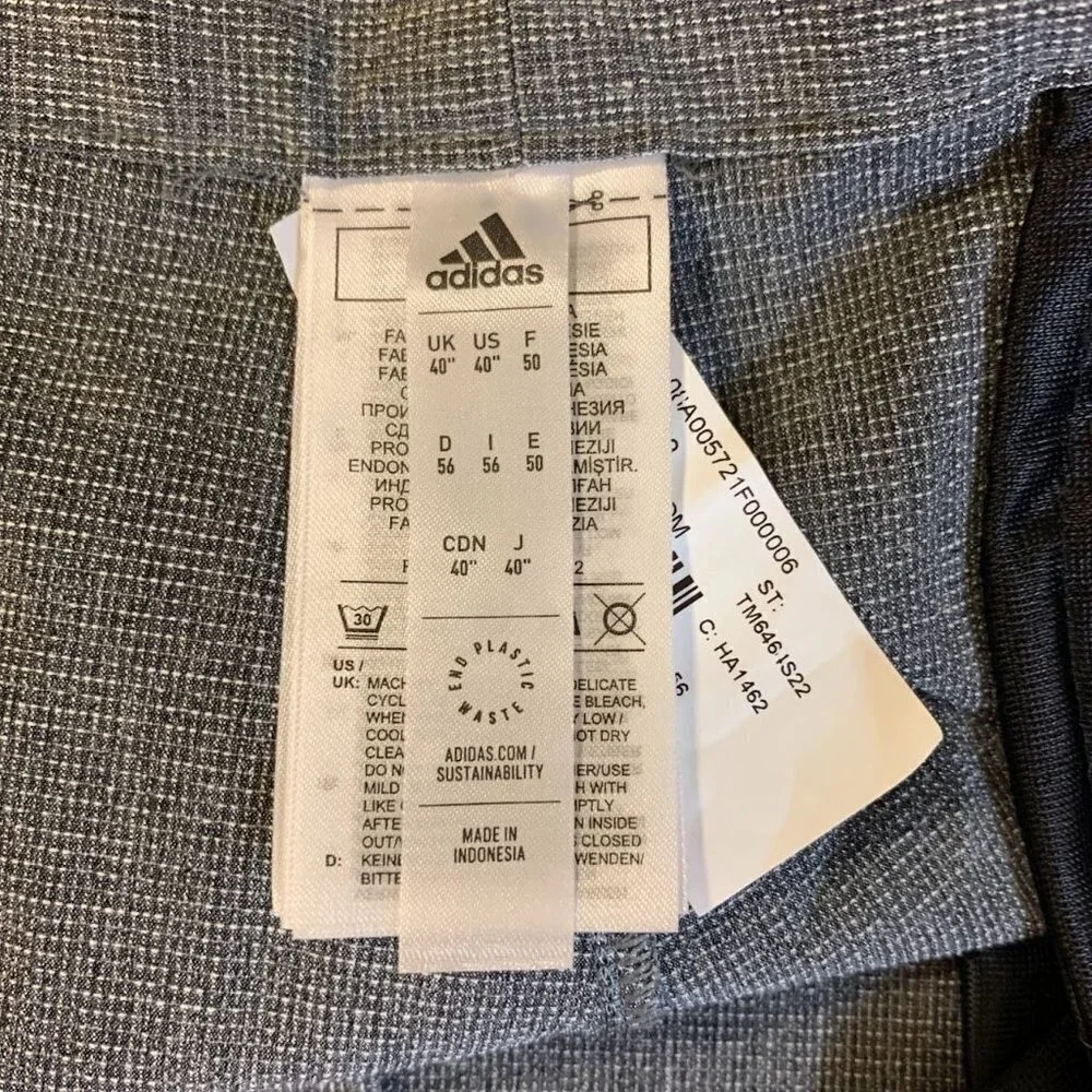 Adidas Men's Crosshatch Golf Stretch Outdoor‎ 9 Inch Inseam Shorts Size 42 NWT